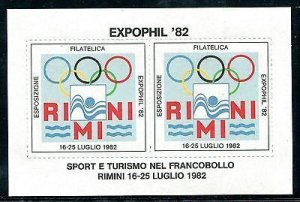 Sport and tourism in the stamp - Rimini 1982