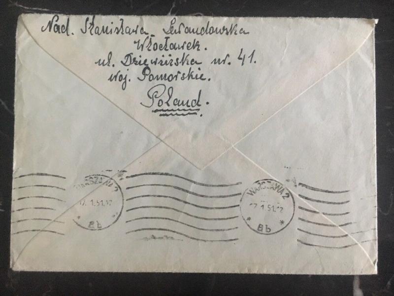 1951 Włocławek Poland Cover To British Zone Germany