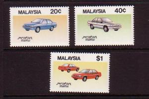 Malaysia Sc 305-7 1985 Auto Industry stamp set mint NH