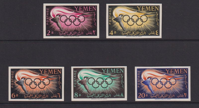 Yemen  #98-102   MNH 1960  imperf Olympic games , Rome