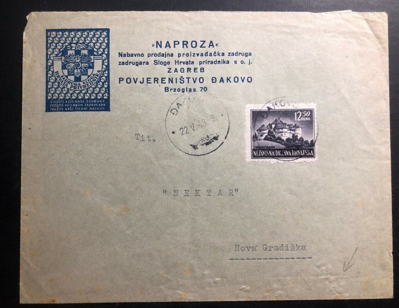 1943 Dakovo Croatia Germany Commercial Cover To Gradiška Bosnia Herzegovina