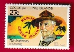 COCOS ISLANDS SCOTT#85 1982 27c SCOUTING - MNH