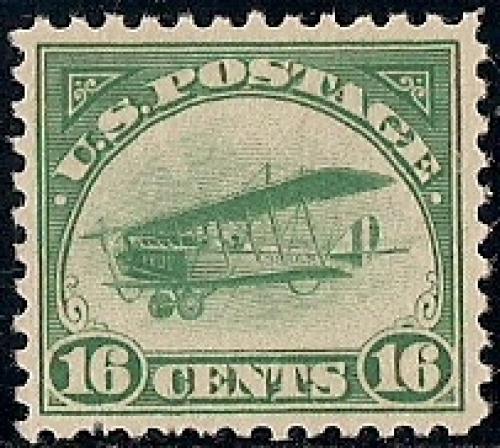 C2 16 cent Curtiss Jenny, green Stamp mint OG NH VF