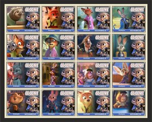 Stamps. Cartoons. Disney. 2025 year 16 stamps perforated MNH**