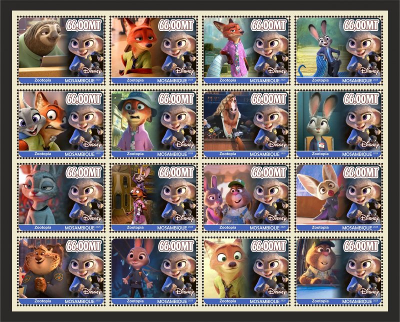 Stamps. Cartoons. Disney. 2025 year 16 stamps perforated MNH**