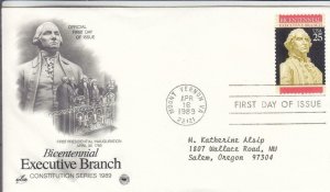 1989, 200th  Anniv. Executive Branch, Artcraft, FDC (D14535)