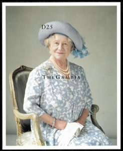 Gambia 1995 - Queen Mother - IMPERF Souvenir Stamp Sheet - Scott #1644 - MNH