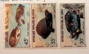 CONGO Sc 655-57 NH ISSUE OF 1982 - TURTLES