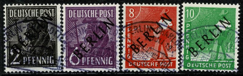 GERMANY BERLIN 1949 2pf-5m FULL SET USED (VFU) SG B1-B20 Wmk.230 P.14 SUPERB