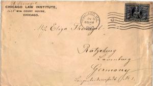 United States Pre 1920 Commemorative 5c Jamestown 1907 Chicago, Ill. to Ratzb...