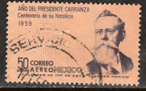 MEXICO C246, 50c Centenary Birth of Pres. Carranza Used F-VF. (623)