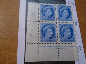 Canada  #  341   MNH  #  1   LL   Plate