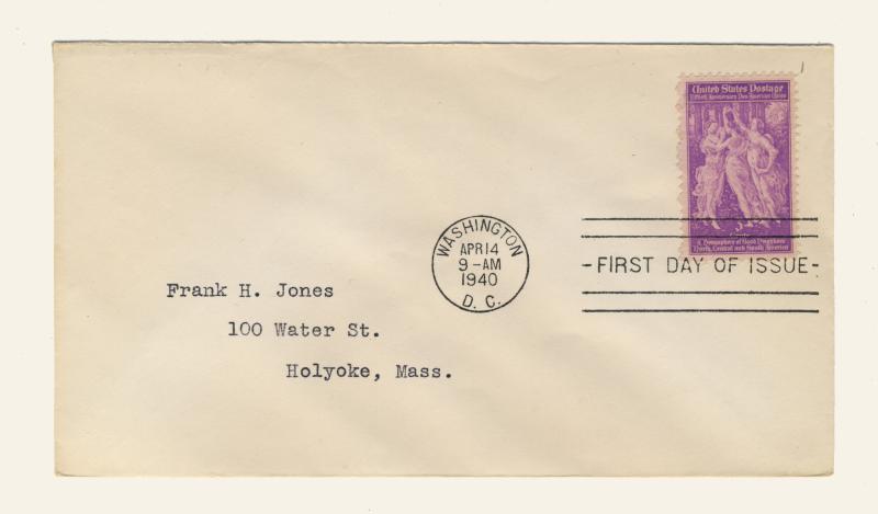 US - 1940 - Scott 895 FDC - 3c 50th Anniversary Pan-American Union