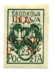 Central Lithuania 1921 #B2 MH Imperf SCV(2022)=$1.00