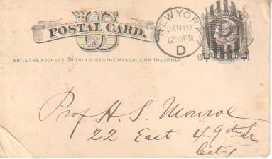 United States, Government Postal Card, New York