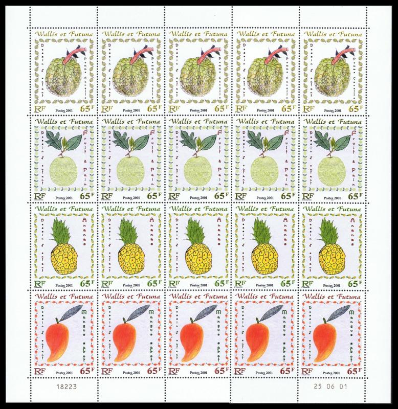 Wallis and Futuna Children's Fruit Paintings 4v Full Sheet of 5 sets SG#784-787