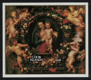 Cook Is. Paintings by Rubens Christmas MS T2 1986 MNH SG#MS1084