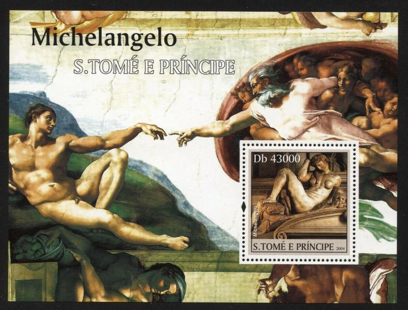 St Thomas 2004 Michelango Paintings S/S set NH