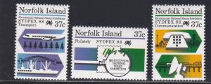 Norfolk Island # 437-439, SYDPEX 88 Philatelic Exhibition, NH, 1/2 Cat.