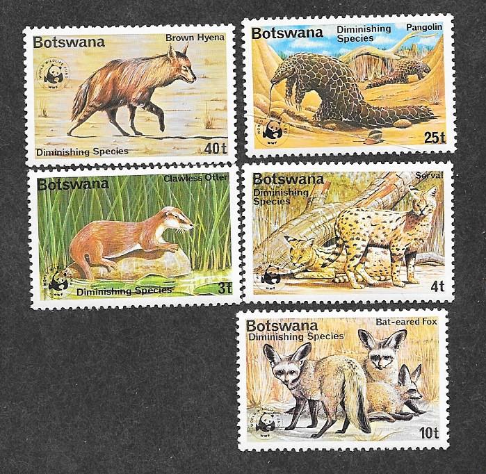 Botswana WWF 182-186 Mint NH Wildlife!