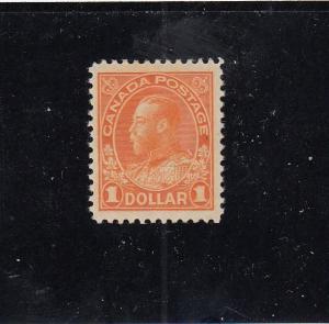 CANADA # 122 VF-XMLH $1 ORANGE KGV ADMIRAL GREAT CENERING CAT VALUE $150+