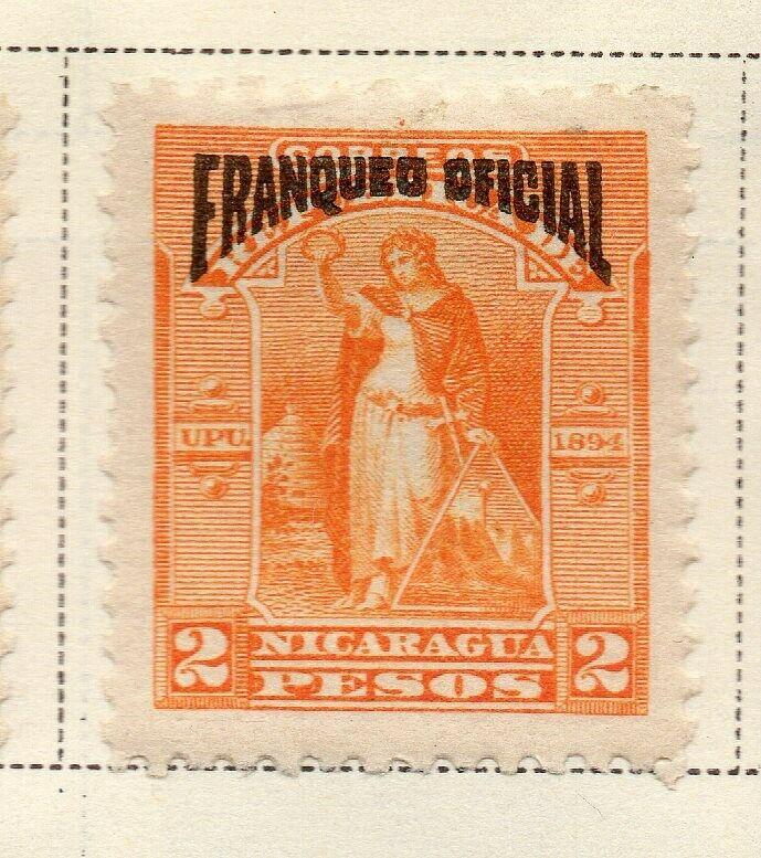 Nicaragua 1894 Early Issue Fine Mint Hinged 2P. Official Optd 323734