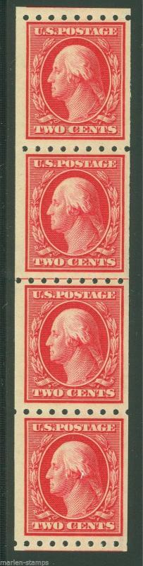 UNITED STATES SCOTT 2c WASHINGTON #391 GUIDE LINE PAIR STRIP OF FOUR MINT NH OG