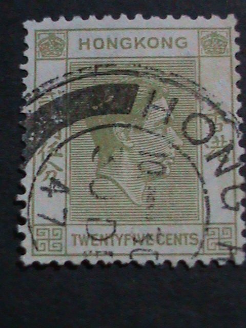 ​HONG KONG-1946 SC#160A-76 YEARS OLD-KING GEORGE VI- USED-VF-FANCY CANCEL RARE