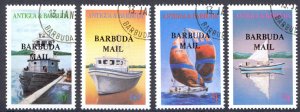 Barbuda Sc# 833-836 SG# 918/921 Used 1987 Antigua Boats Stamps Overprinted