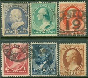 EDW1949SELL : USA 1887 Scott #212-17 Fine-Very Fine, Used. Sound. Catalog $193.