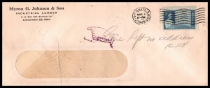 US Myron G Johnson and Son,Industrial Lumber,Cincinnati,OH 1949 Cover