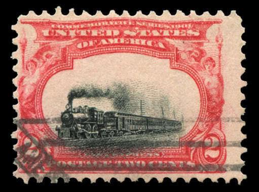 momen: US Stamps #295 Used Sinking Train Variety