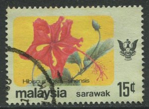 STAMP STATION PERTH Sarawak #252 State Crest & Flower Type Used 1991