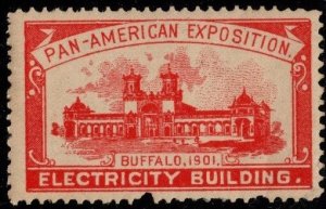 1901 US Poster Stamp Pan American Exposition Electricity Building MNH