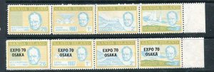 Great Britain Regional issue 2 strips of 4 MNH Churchill Expo Osaka 10649