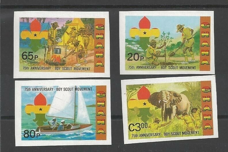 1982 Scouts Ghana 75th anniv sailing elephant IMP 