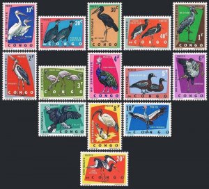 Congo DR 429-442,MNH.Mi 112-118. Birds 1963:Pelicans,Fowl,Openbill,Stork,Marabou