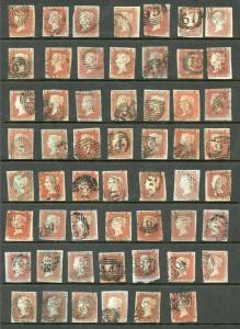 Selection of 1841 Penny Reds (55 stamps)