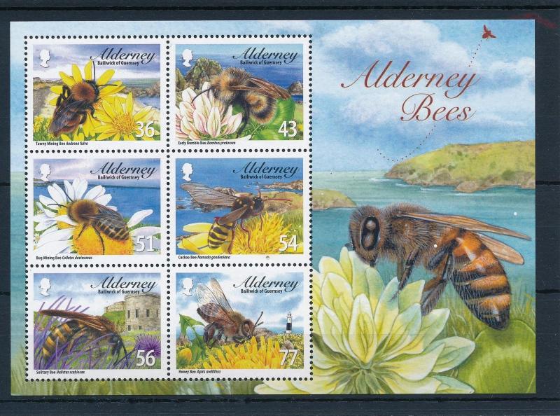 [31341] Alderney 2009 Insects Insekten Insectes Bees MNH Sheet