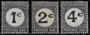 British Honduras Scott #'s J1 - J3 MH