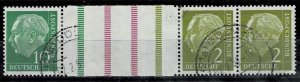 Germany 1955,Sc# used se-tenant of booklet sheet, Michel# WZ6. cv. € 55