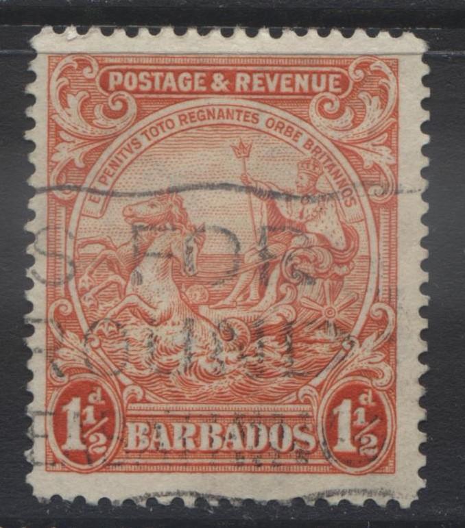 Barbados - Scott 168b - Seal of Colony -1932 - FU -  Single 1.1/2p Stamp