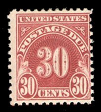 United States, Postage Dues #J75 Cat$125, 1930 30c carmine, hinged, natural g...