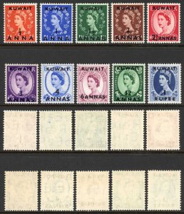 Kuwait SG93/102 1952 Set of 10  U/M Cat 17  pounds