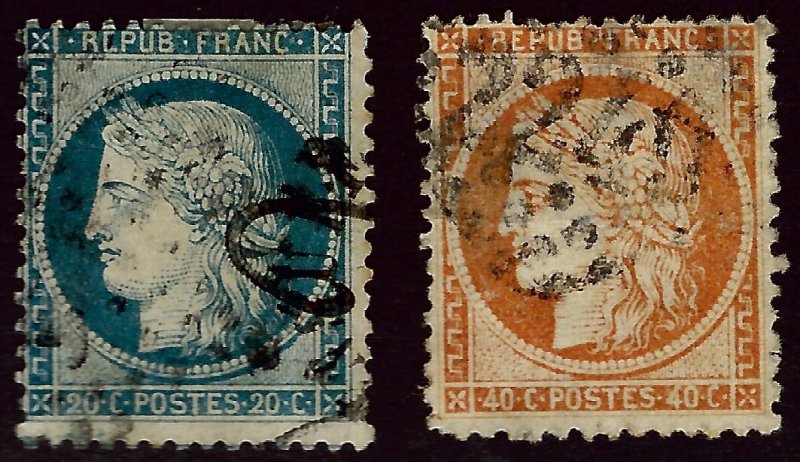 France SC#57 & #59 Used Fine hr...Highly Collectible!!