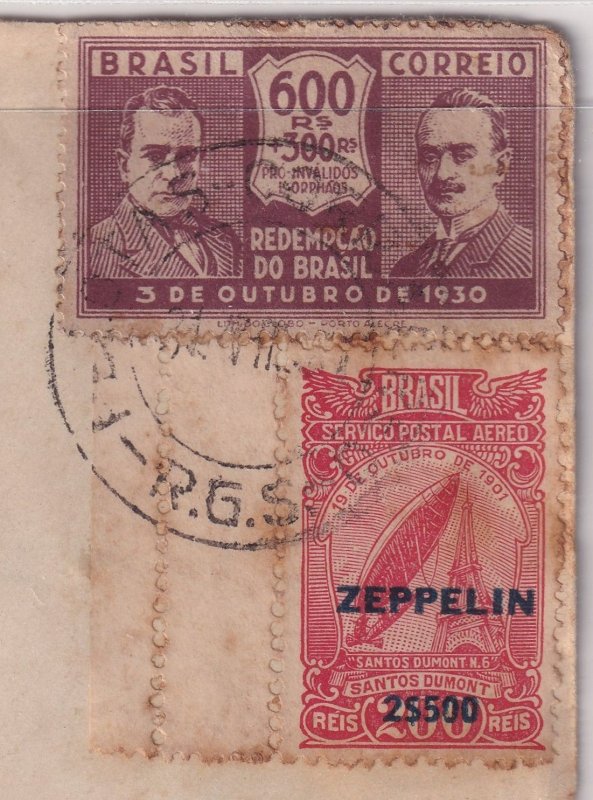 BRAZIL cover_1931_Airmail_Via Condor-Zeppelin_First Flight Brazil-Europe