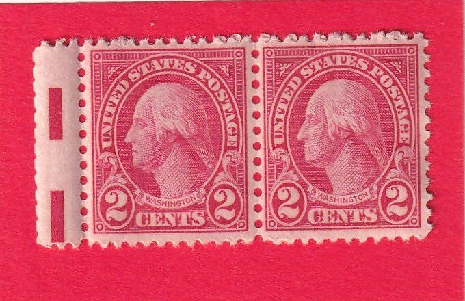 US 634 X2 MNH DAMAGED GLUE, CARMINE ROSE SHADE