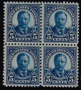 Scott #557 - $130.00 – F/VF-OG-NH – Handsome block of four. Deep rich color.