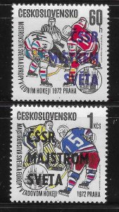 Czechoslovakia 1972 Victorious ice hockey team Sc 1845-1846 MNH A3520