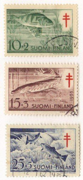 Finland #B129-31 used cpl semipostals - fish